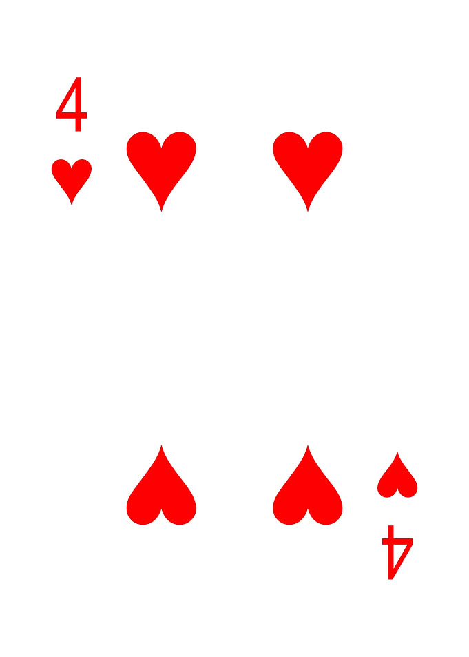 4 of Hearts Playing Card