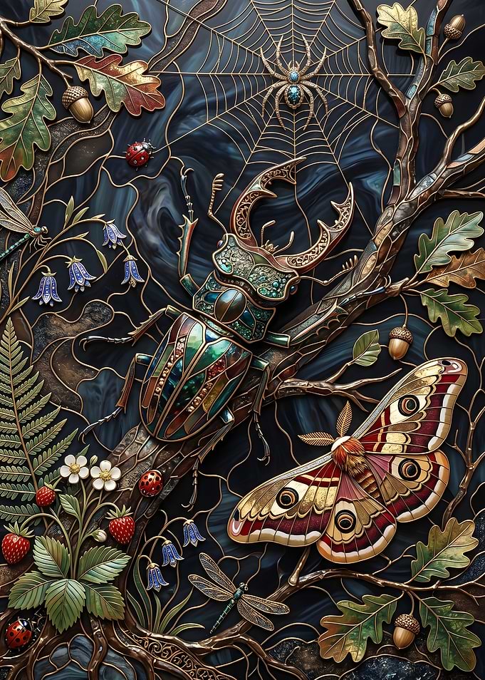 Insects and Nature Stained Glass