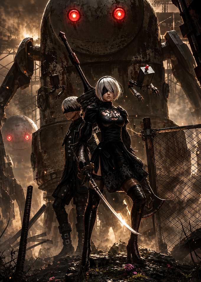 Nier Automata Characters poster
