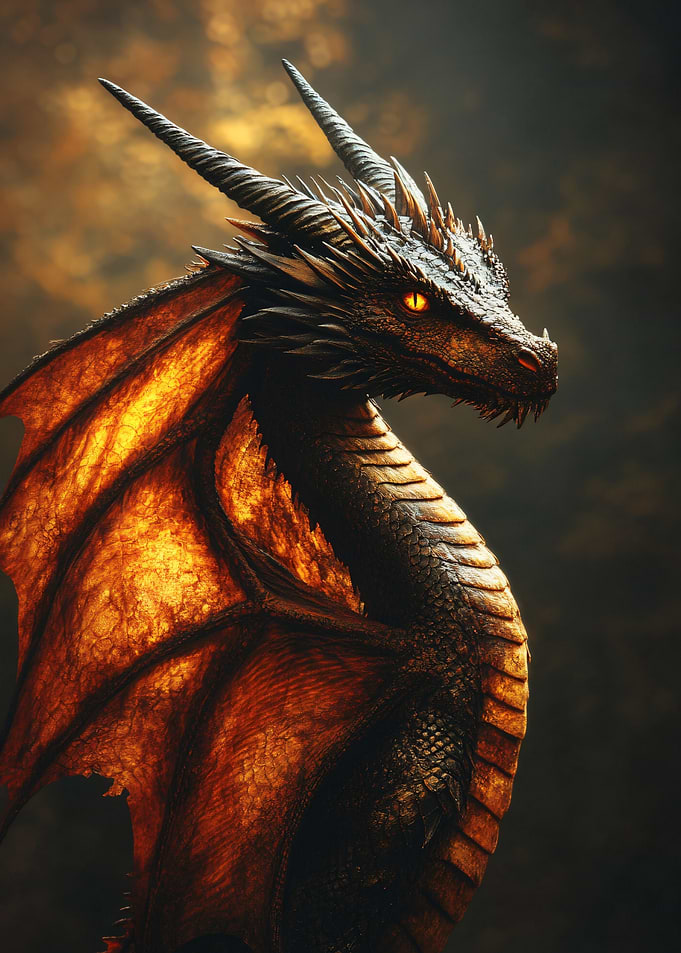 Fiery Dragon Portrait