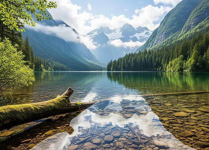 Serene Mountain Lake Reflection