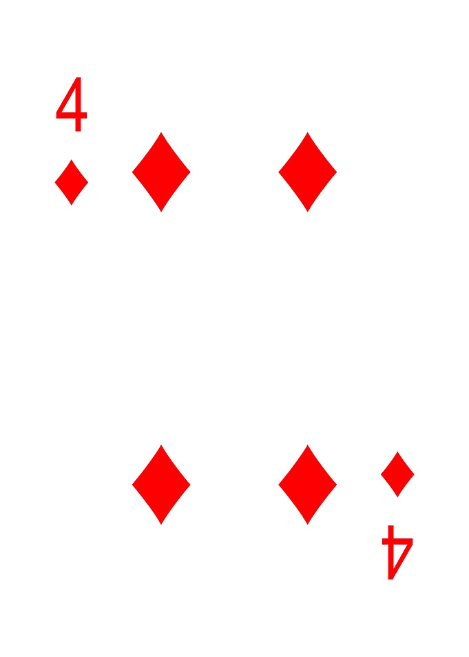 4 of Diamonds Playing Card