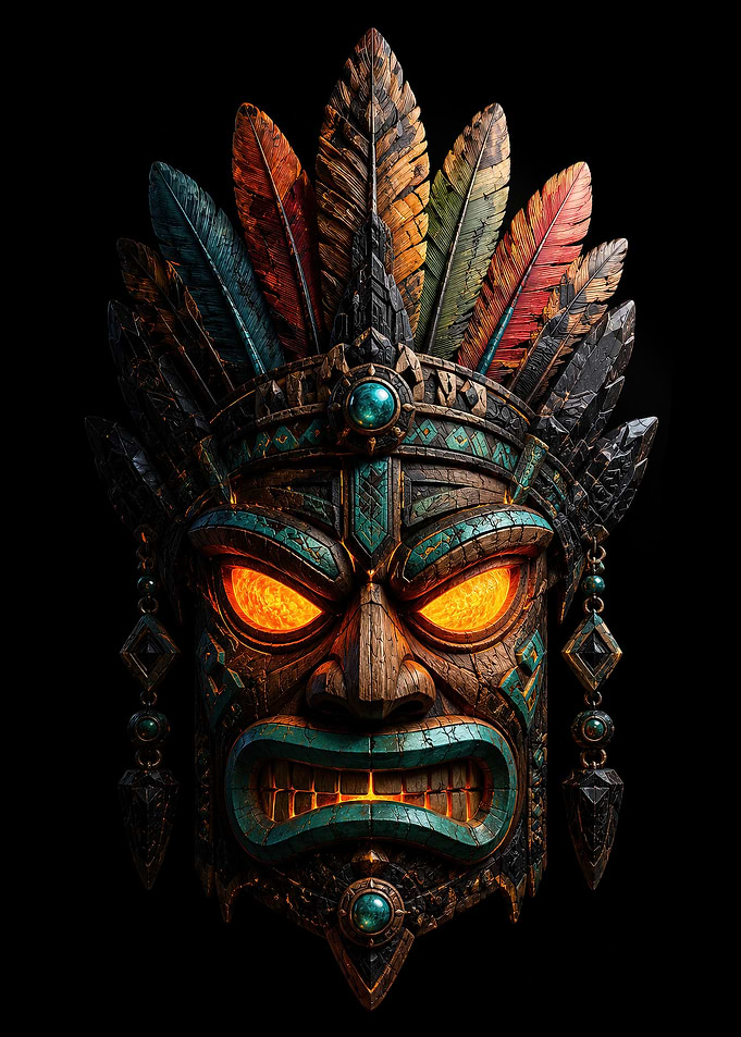 Hawaiian Tribal Tiki Mask