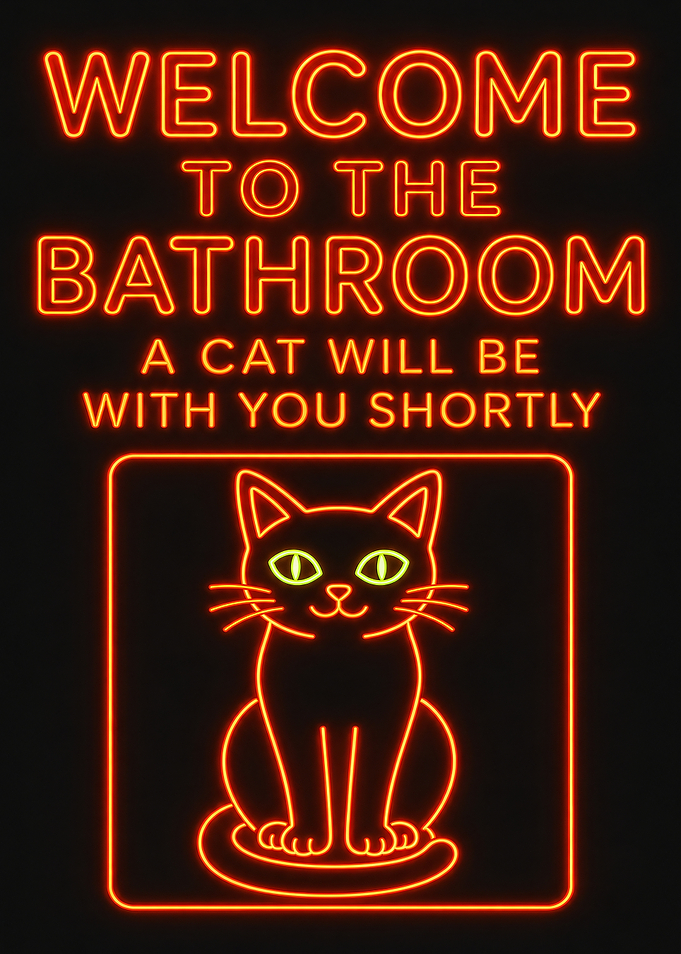 Welcome to the Bathroom Cat Neon Sign