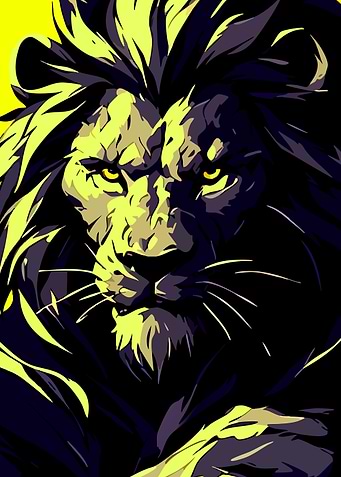 Stylized Lion Portrait