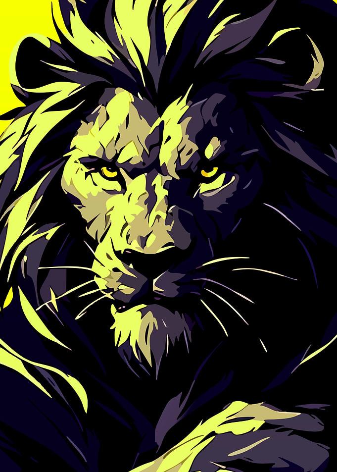 Stylized Lion Portrait