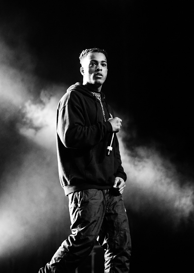 Rapper on Stage with Microphone