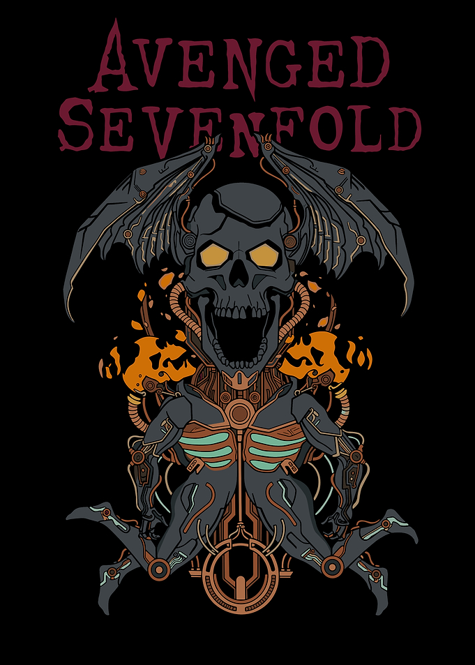 Avenged Sevenfold Skull Robot Art