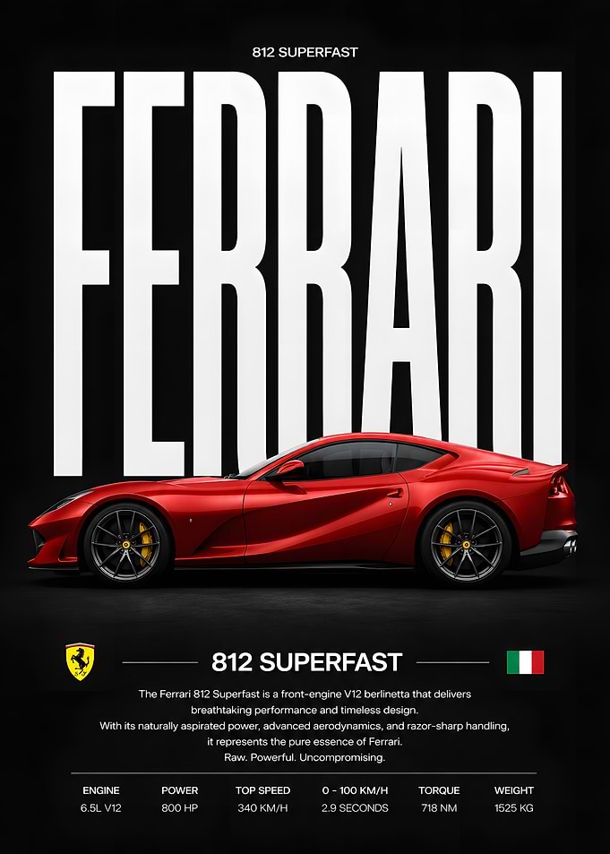 Ferrari 812 Superfast Poster