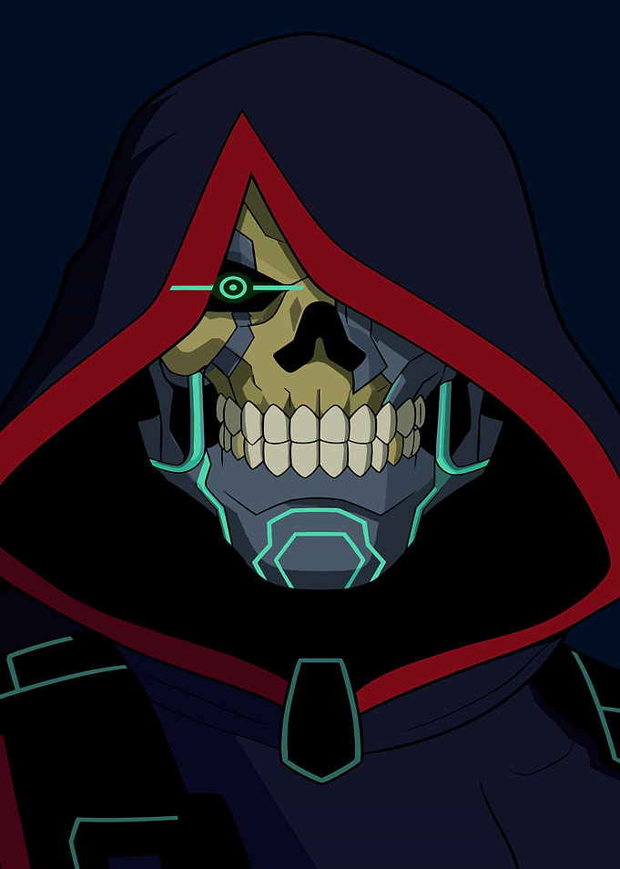 Masters of the Universe Cyberpunk Skull with Hood