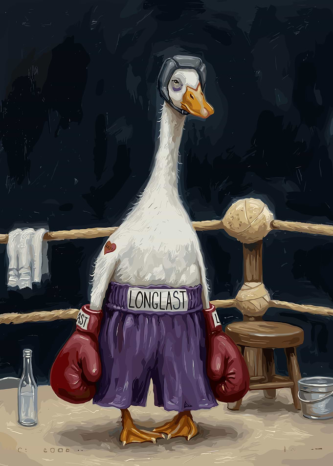 Boxing Goose in Ring