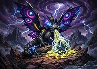 Dragon breathing lightning in a storm