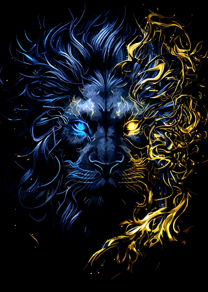 Dual-toned Lion Head