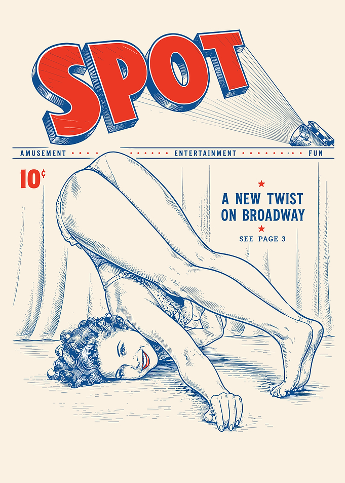 Retro Magazine Cover with Pin-up Girl