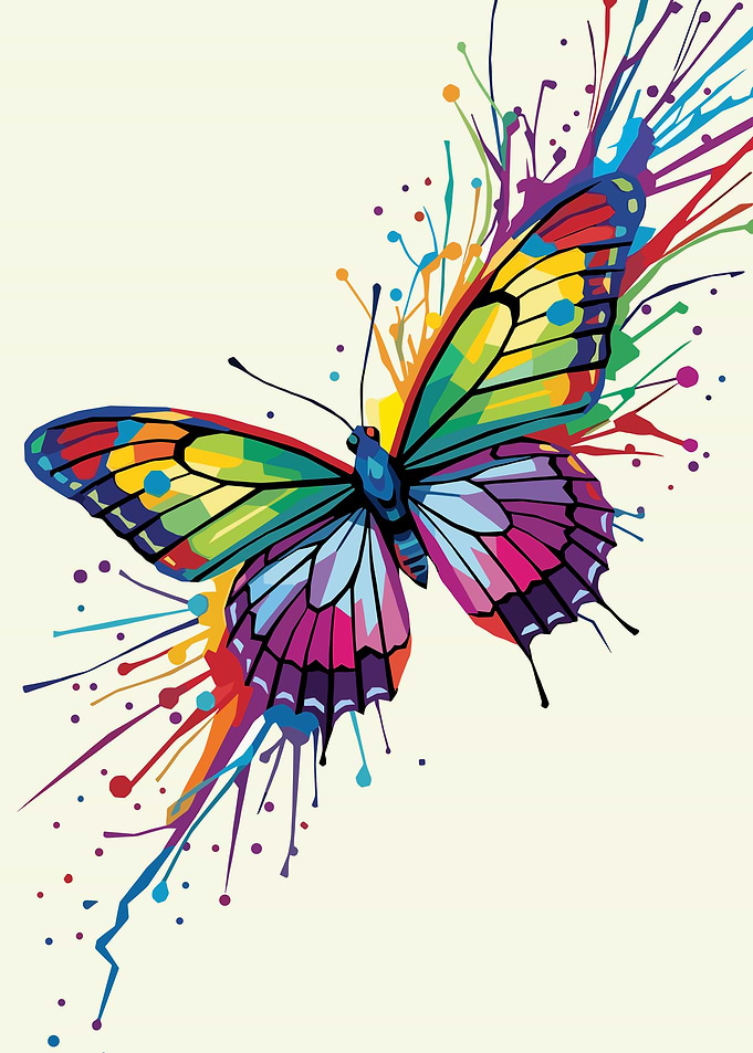 Colorful Abstract Butterfly Splash
