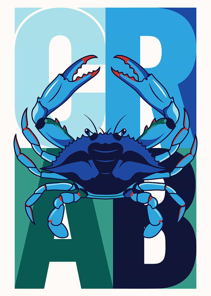 Blue Crab with Text
