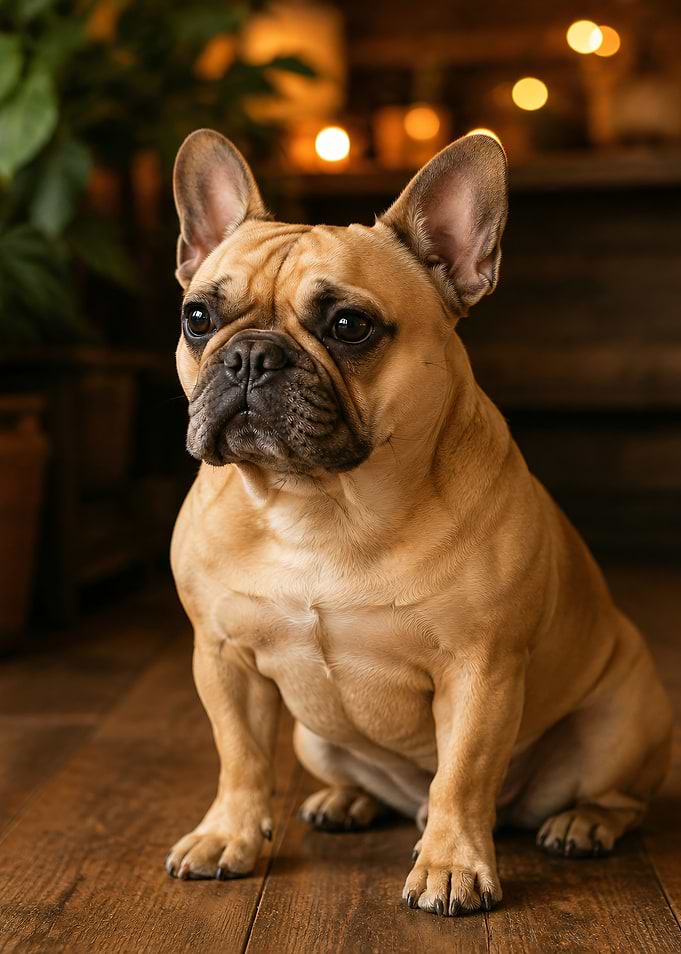 French Bulldog Sitting Indoors