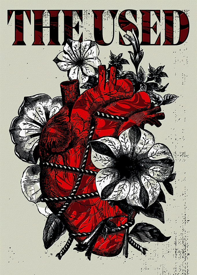 The Used Band Heart and Flowers