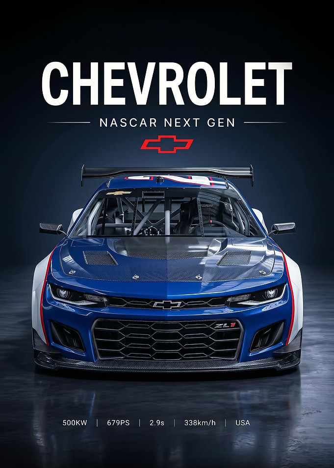 sleek Chevrolet NASCAR Next Gen Car poster