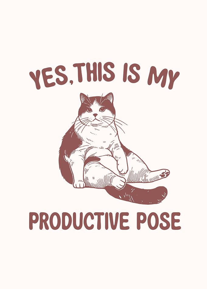 Funny Cat Productive Pose