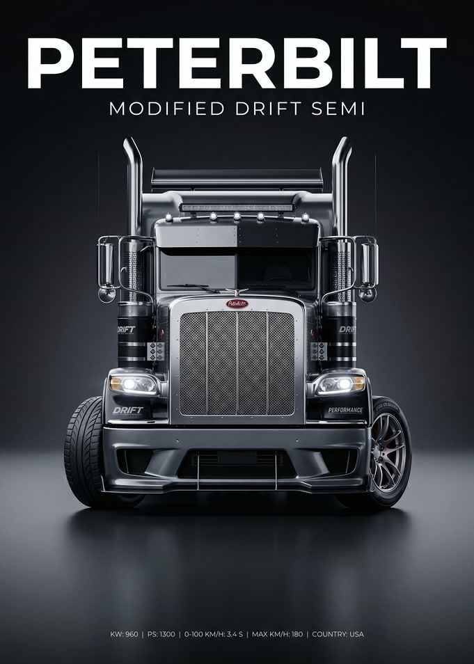 Modified Peterbilt Drift Semi Truck