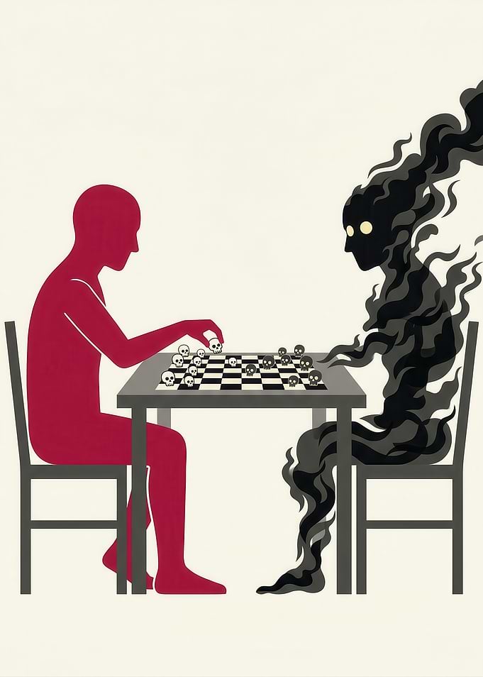 Chess Game Between Human and Shadow