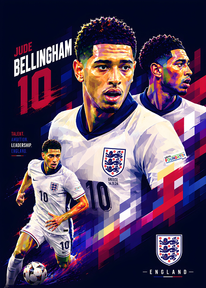 Jude Bellingham England Football Art
