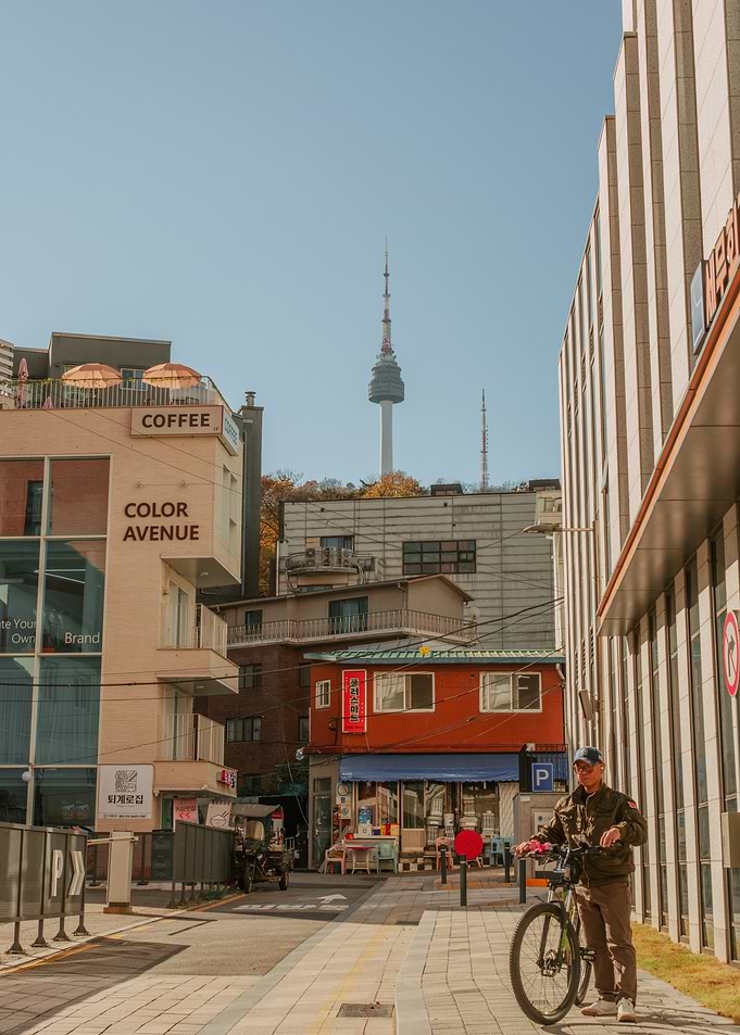 Namsan Tower Street Scene in Seoul, South Korea