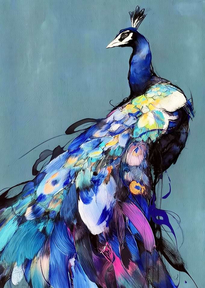 Vibrant Peacock Painting
