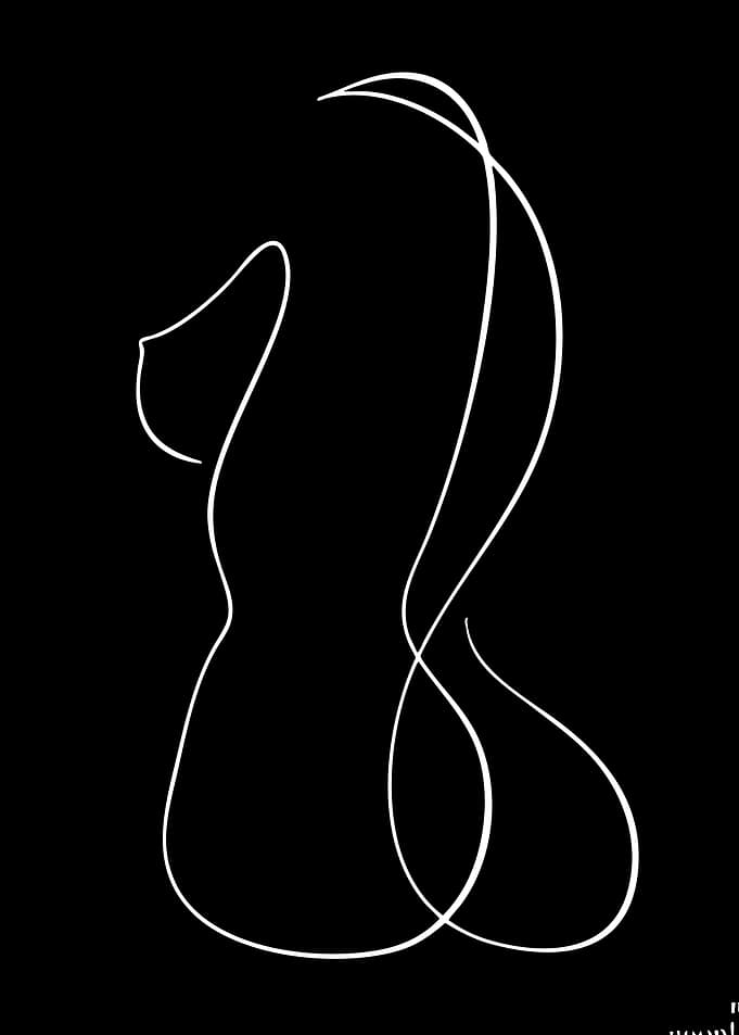 Minimalist Line Art of Female Form