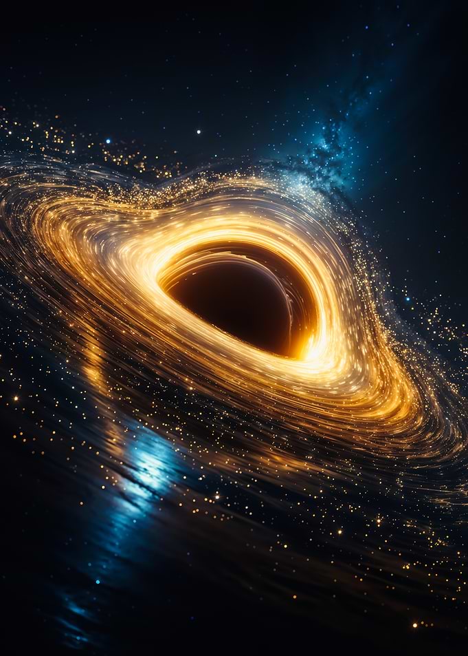 Glowing Black Hole In Space