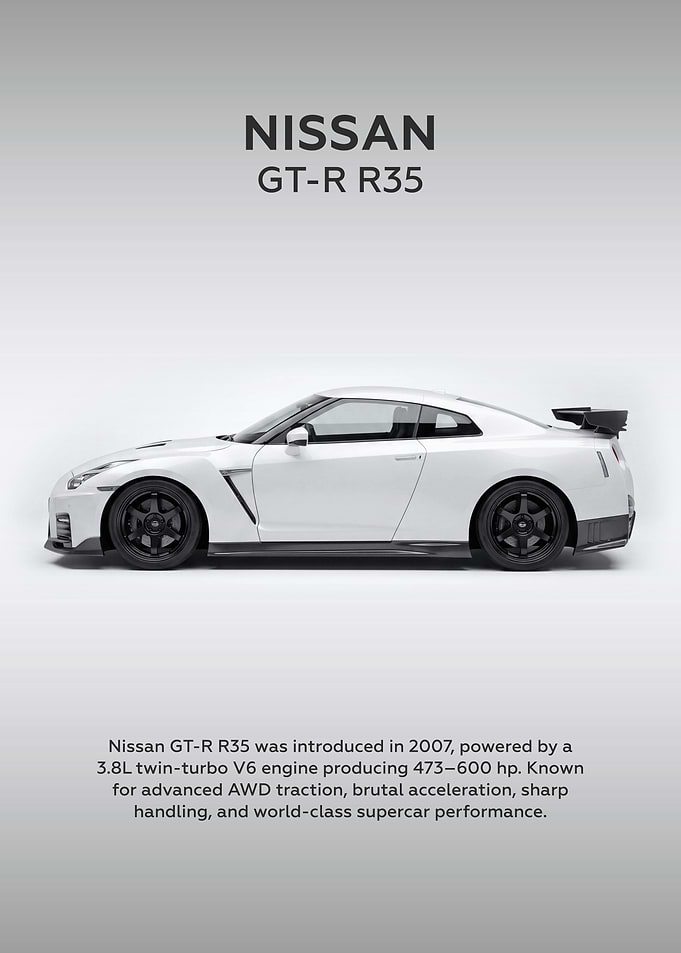 Car Nissan GT-R R35 Side White