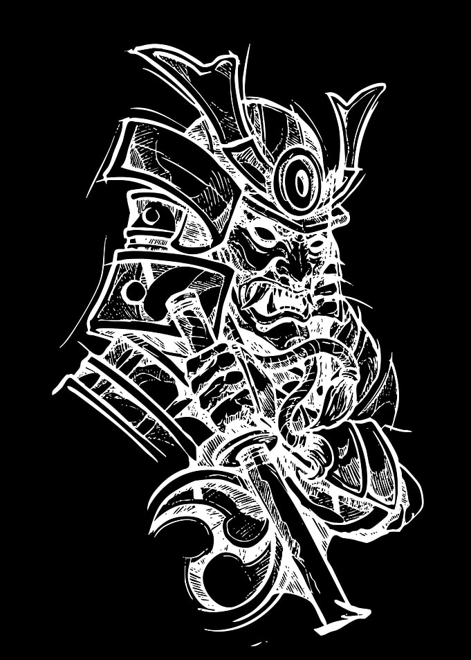 Samurai Warrior with Snake