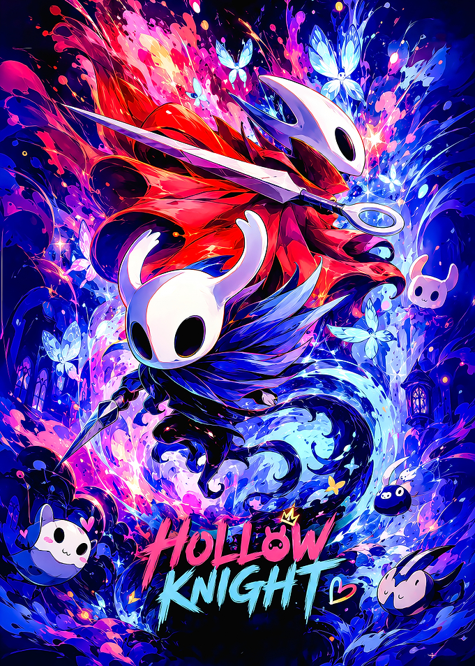 Hollow Knight Characters and Logo