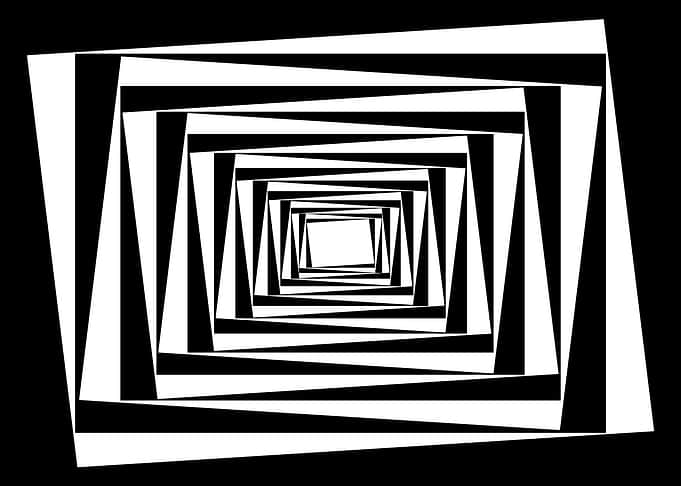Black and White Optical Illusion Tunnel