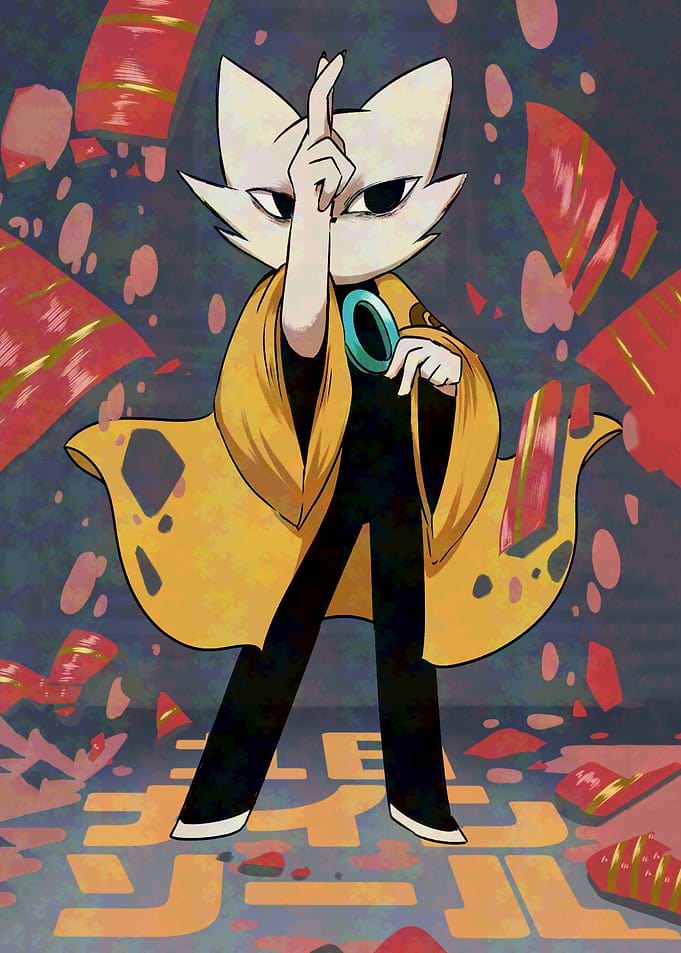 Anime Cat Character in Yellow Robe