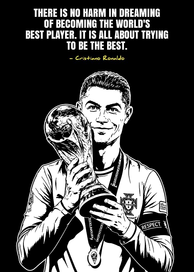 Cristiano Ronaldo with World Cup Trophy