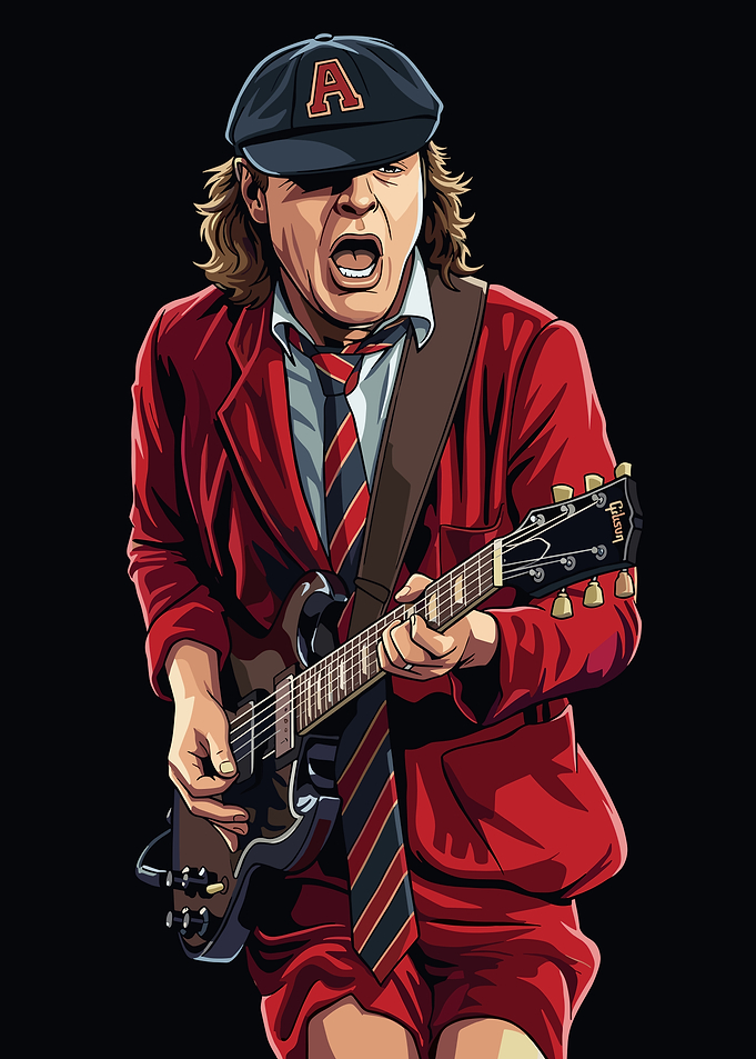 Angus Young AC/DC Rock Guitarist