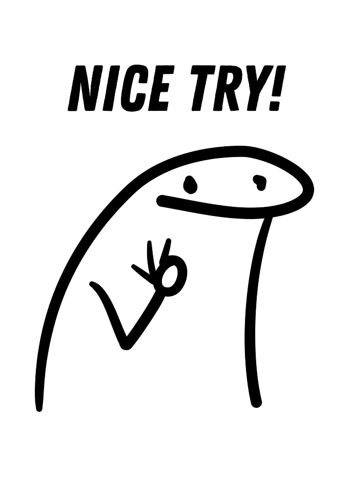 Nice Try Flork Meme