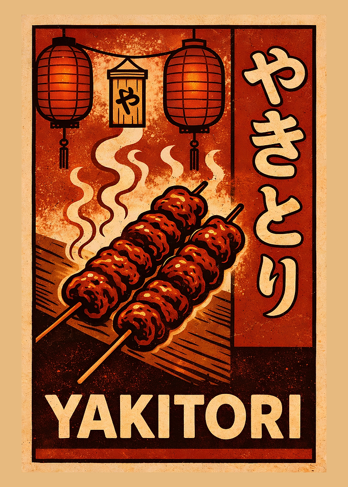 Yakitori Japanese Food Poster