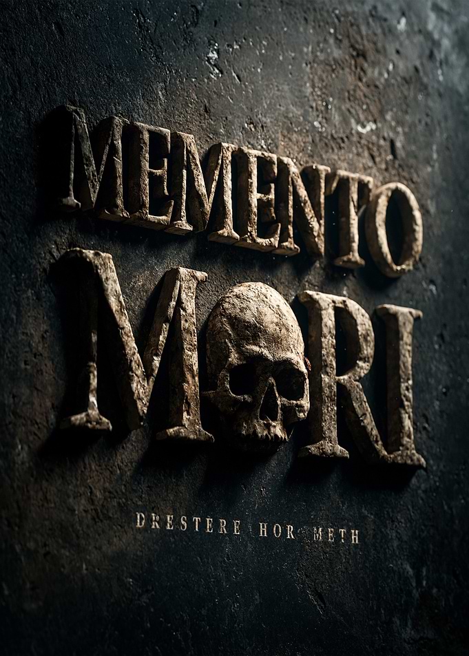 Memento Mori Skull Text Art