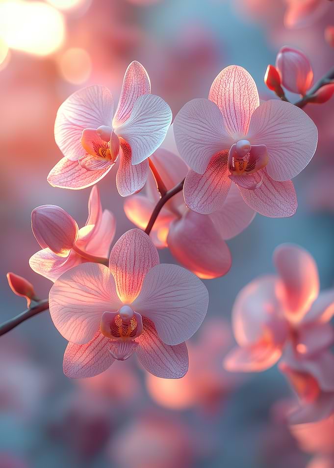 Pink Orchids in Soft Light