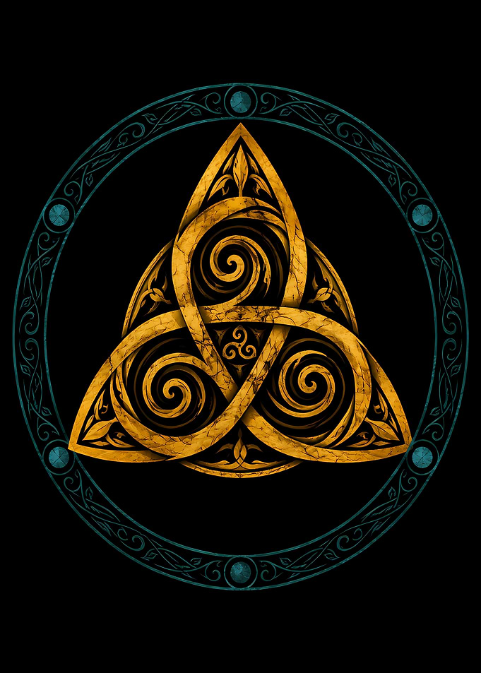 Golden Celtic Triquetra Symbol