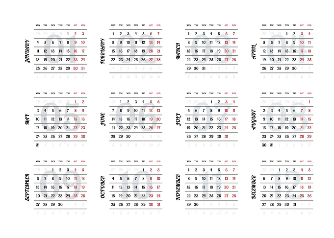 Minimalist 2027 Calendar Layout