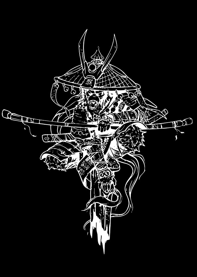 Samurai Warrior with Swords