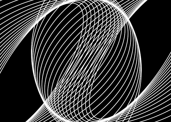 Abstract White Lines on Black Background