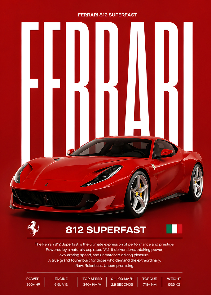 Ferrari 812 Superfast Poster
