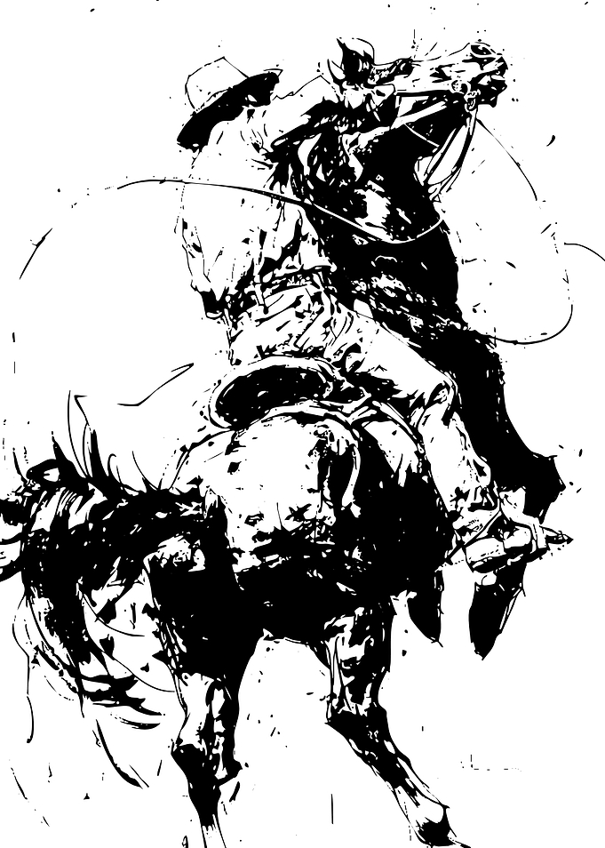 Cowboy on a Rearing Horse