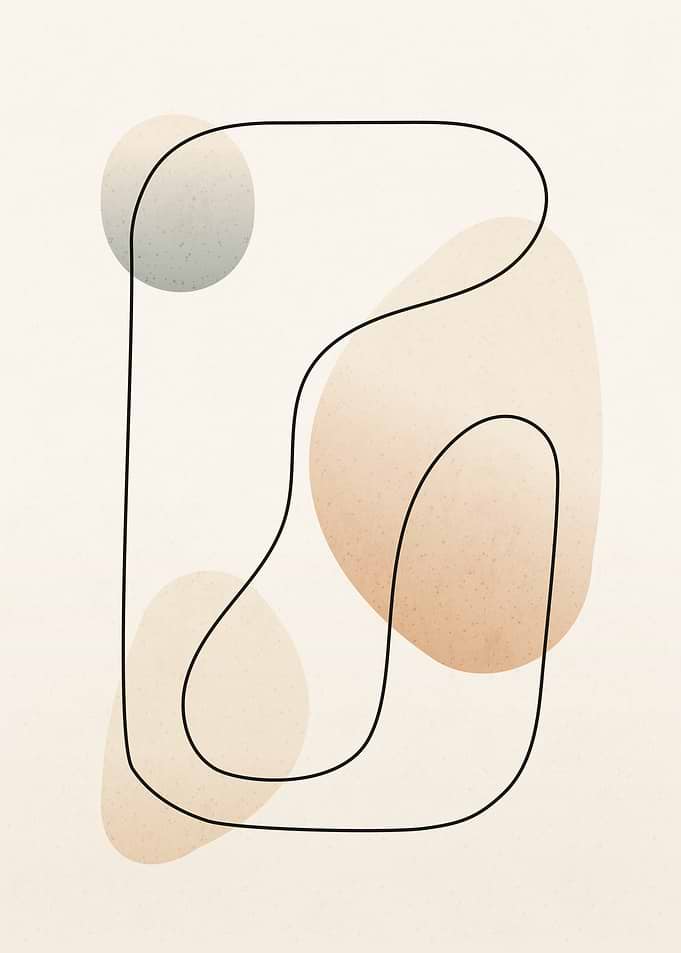Fluid Lines Harmony - Minimalist Boho Organic Art