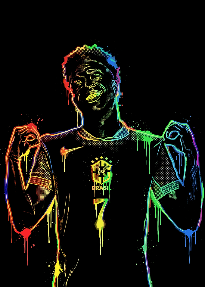Vinicius Jr. Brazil Jersey Drip Art